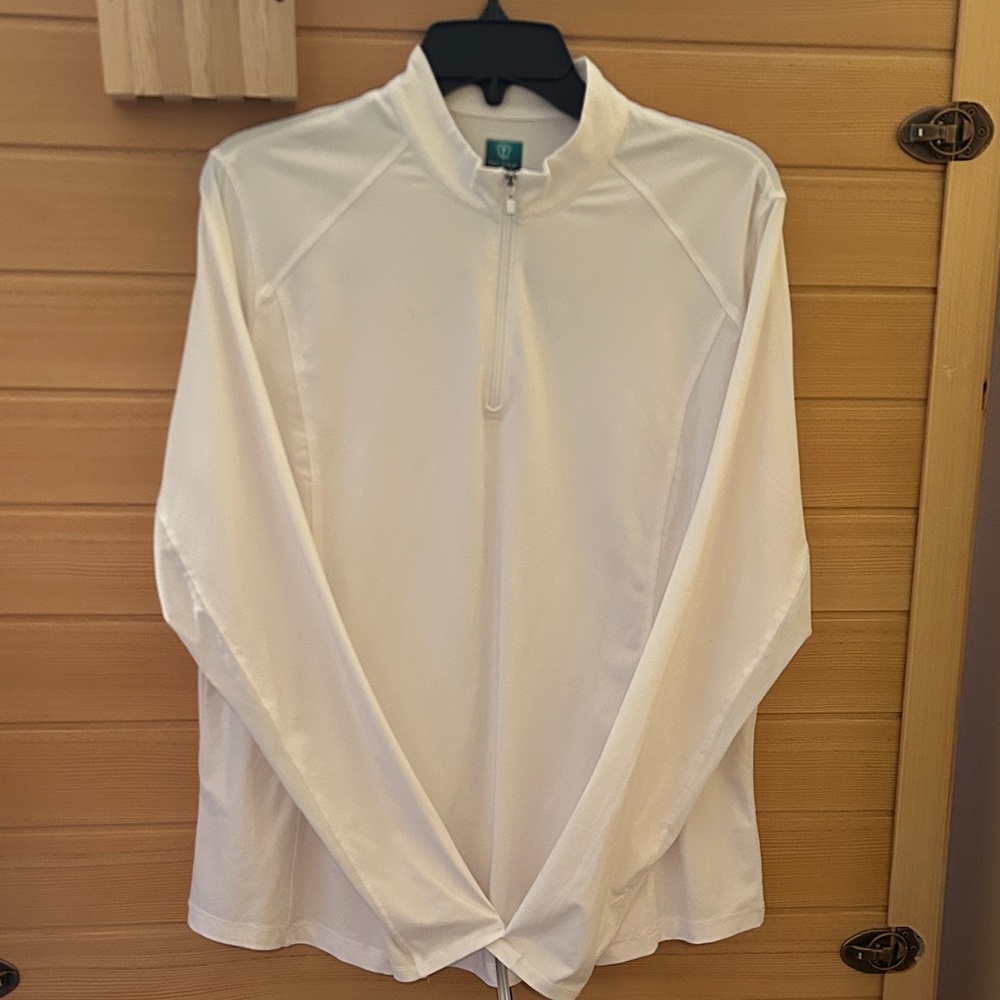 Vineyard Vines White Long-Sleeve Quarter Zip Pullover